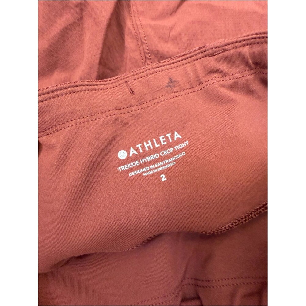 Athleta Trekki Hybrid Crop Rust Leggings Sz 2 - Picture 4 of 4